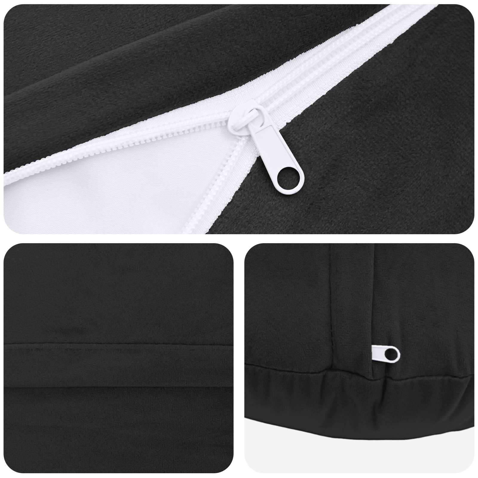 vidaXL Poszewka na poduszkę 6 pcs HEERLEN Czarny Ø 50 cm Welur
