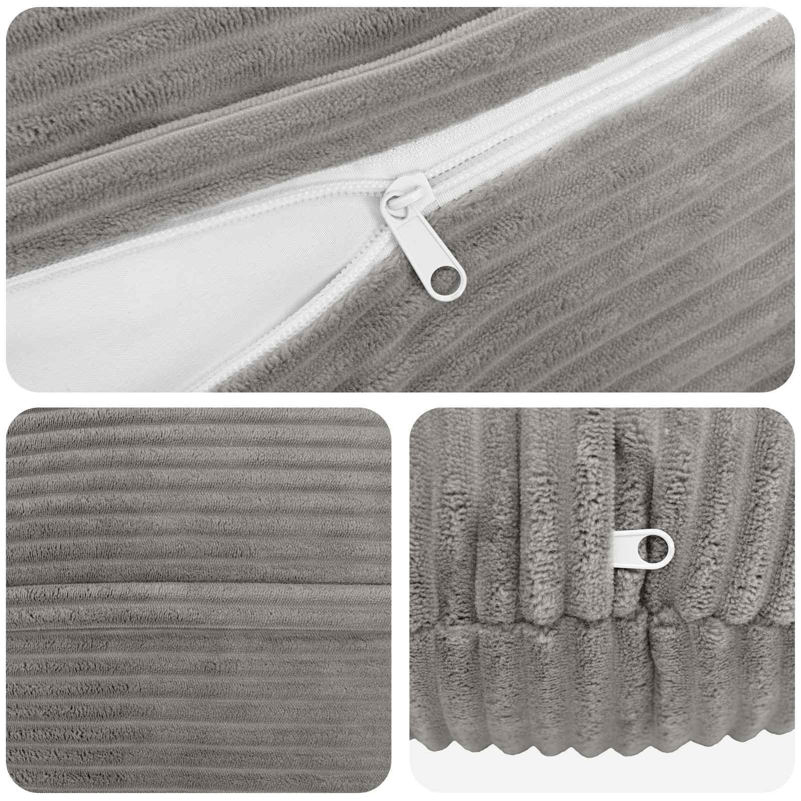 vidaXL Poszewka na poduszkę 2 pcs HEERLEN jasnoszary Ø 50 cm sztruks