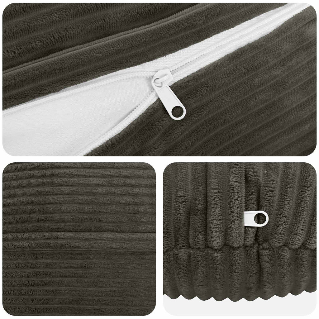 vidaXL Poszewka na poduszkę 2 pcs HEERLEN antracytowy Ø 50 cm sztruks