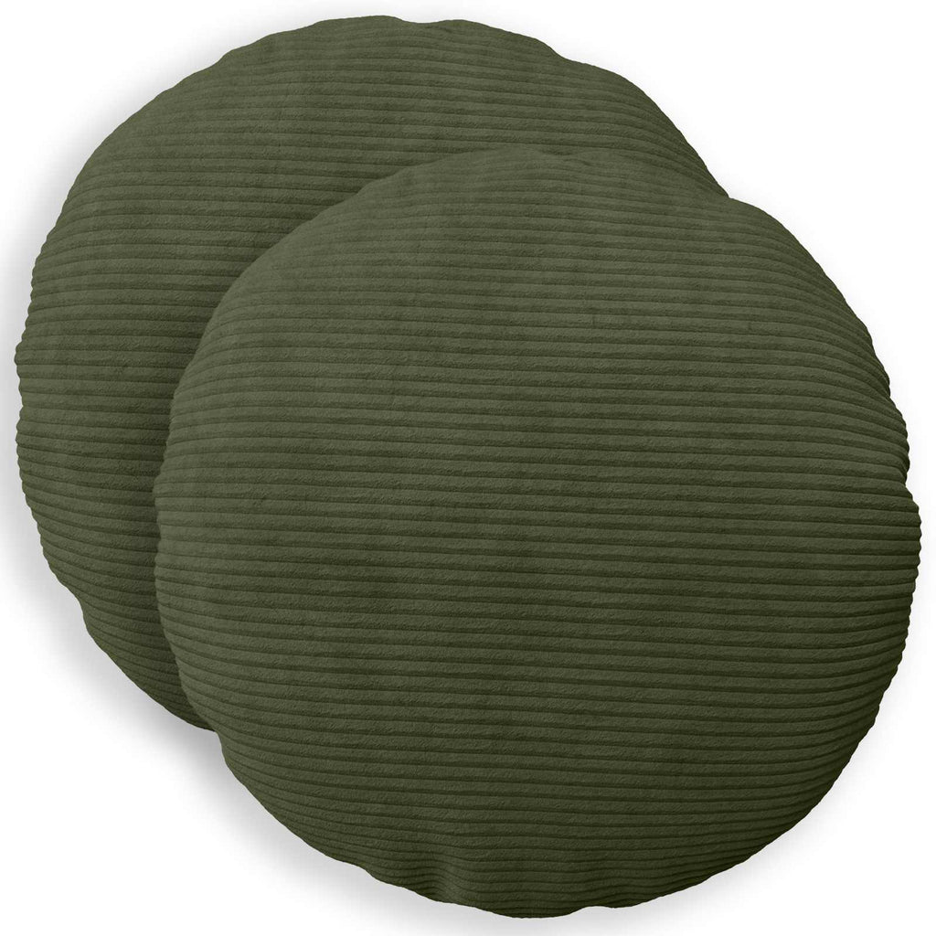 vidaXL Poszewka na poduszkę 2 pcs HEERLEN zielony Ø 50 cm sztruks