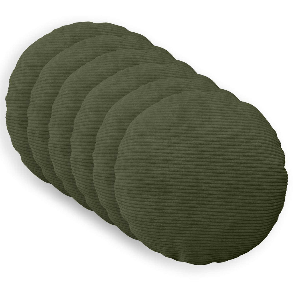 vidaXL Poszewka na poduszkę 6 pcs HEERLEN zielony Ø 50 cm sztruks