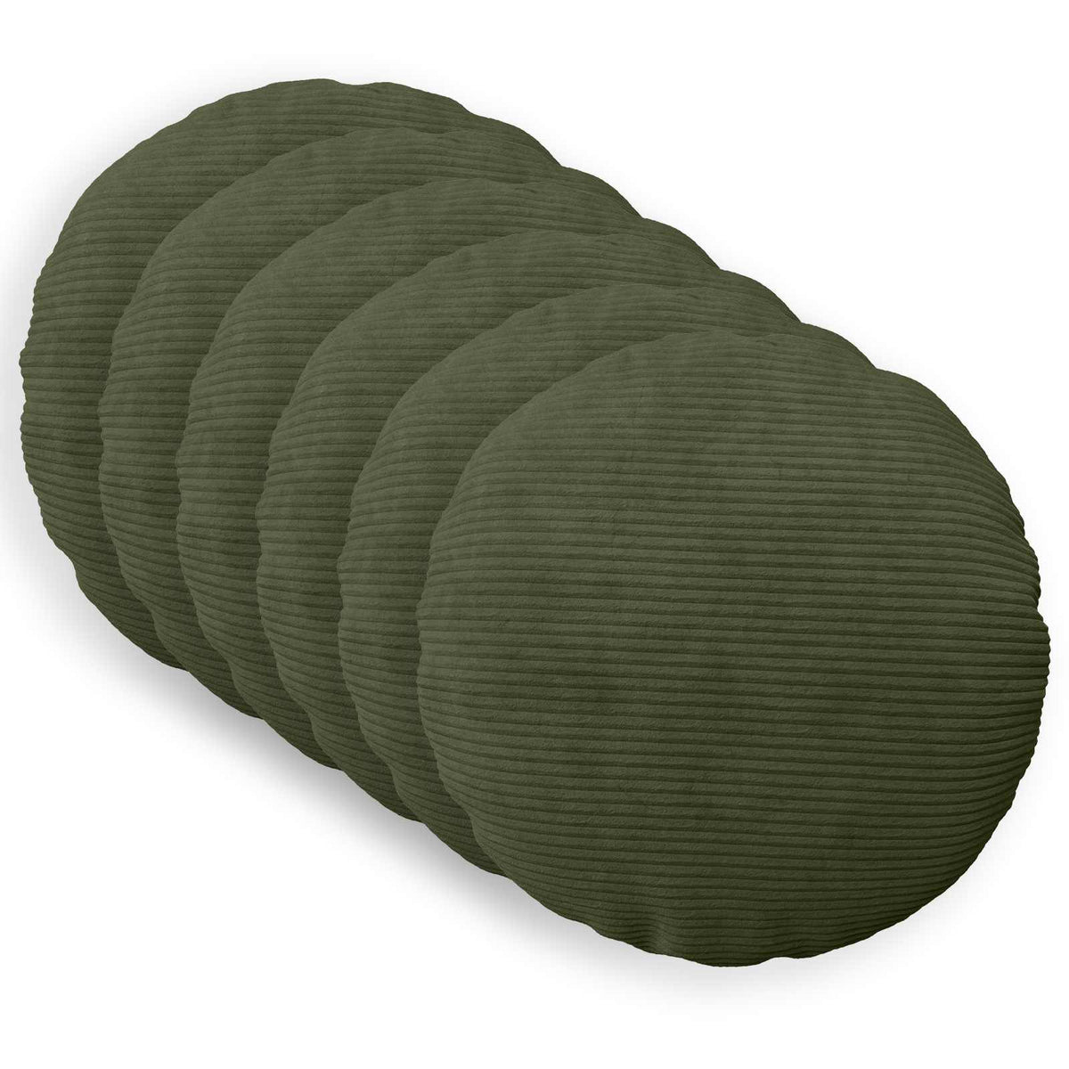 vidaXL Poszewka na poduszkę 6 pcs HEERLEN zielony Ø 50 cm sztruks