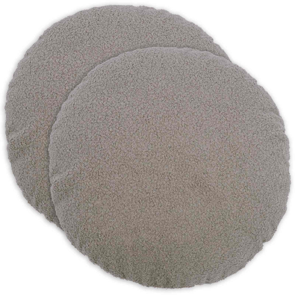 vidaXL Poszewka na poduszkę 2 pcs HEERLEN jasnoszary Ø 50 cm Bouclé