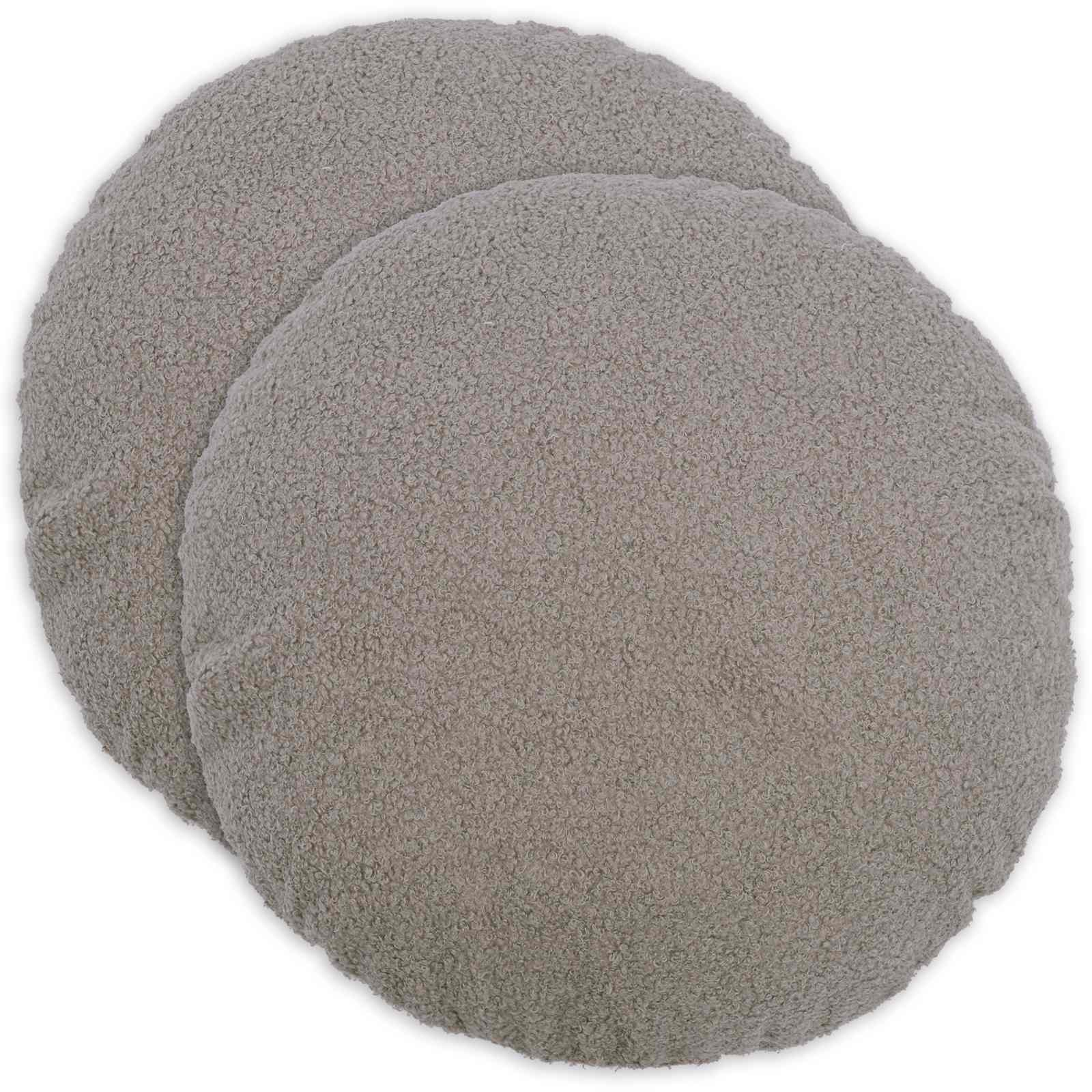 vidaXL Poszewka na poduszkę 2 pcs HEERLEN jasnoszary Ø 50 cm Bouclé
