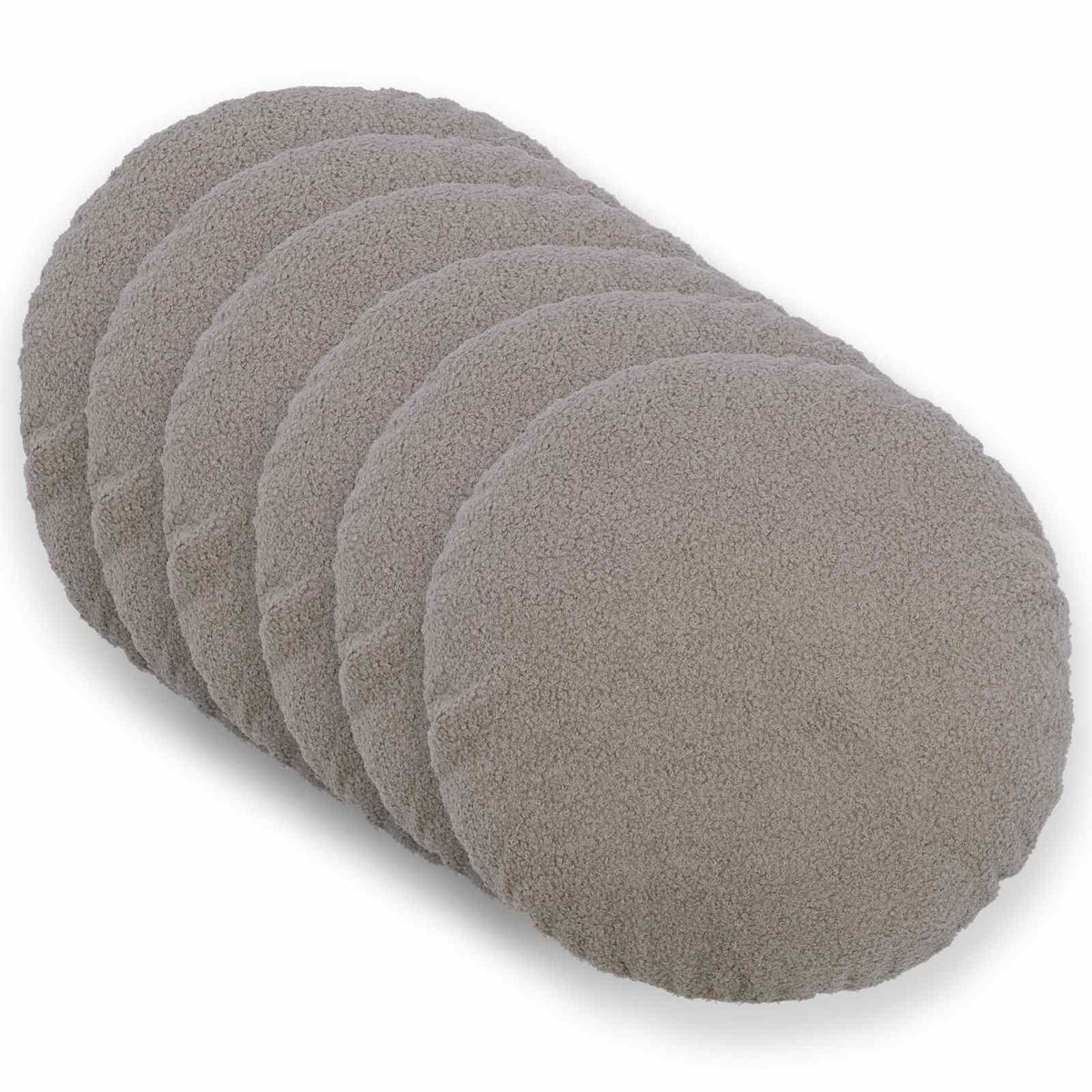 vidaXL Poszewka na poduszkę 6 pcs HEERLEN jasnoszary Ø 50 cm Bouclé