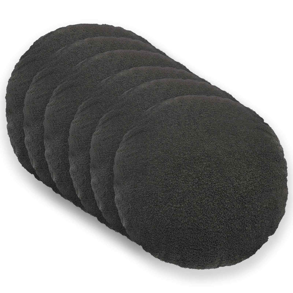 vidaXL Poszewka na poduszkę 6 pcs HEERLEN ciemnoszary Ø 50 cm Bouclé