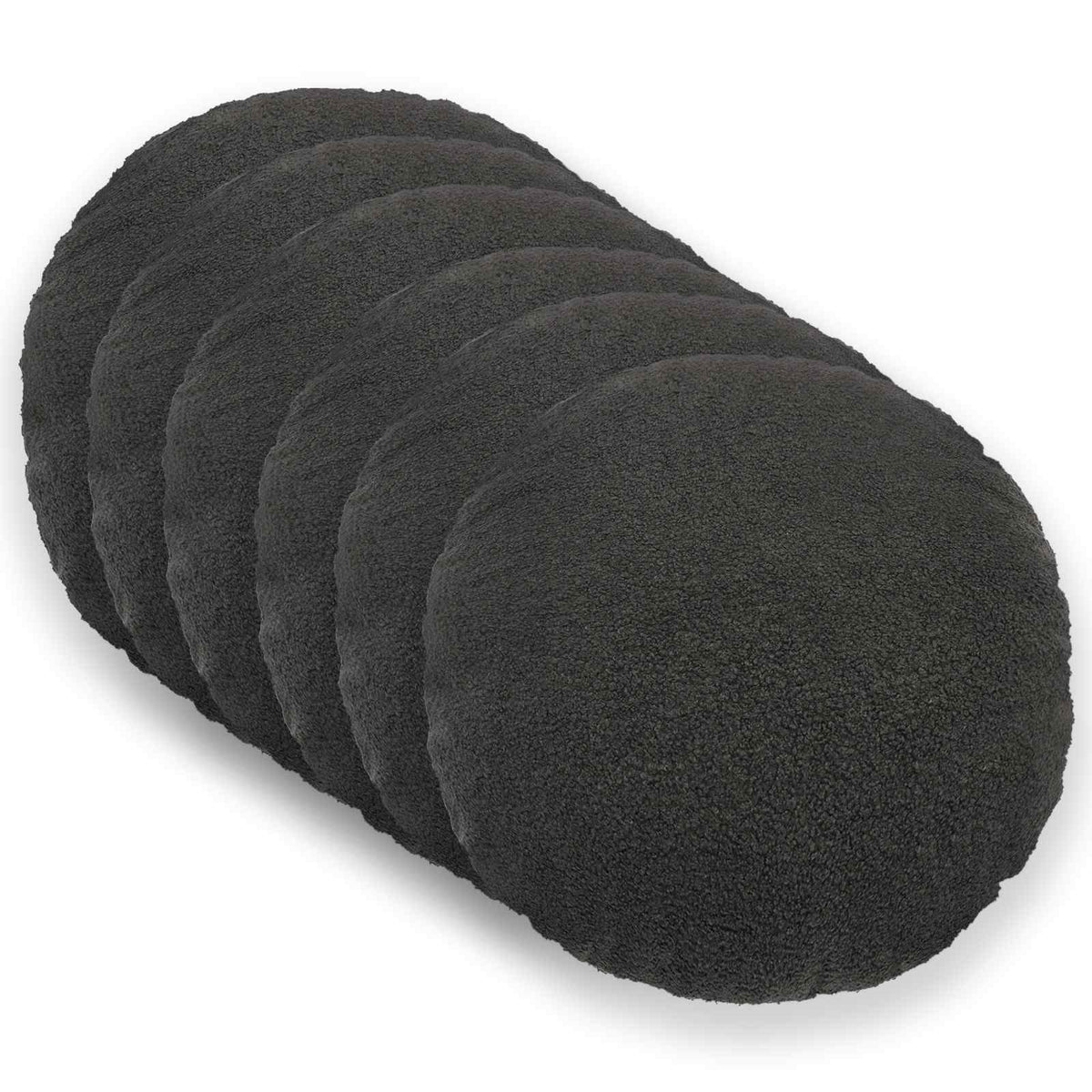 vidaXL Poszewka na poduszkę 6 pcs HEERLEN ciemnoszary Ø 50 cm Bouclé