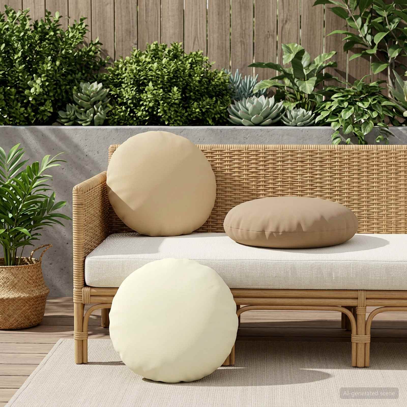 vidaXL Poszewka na poduszkę 6 pcs HEERLEN Beżowy Ø 50 cm Poliester