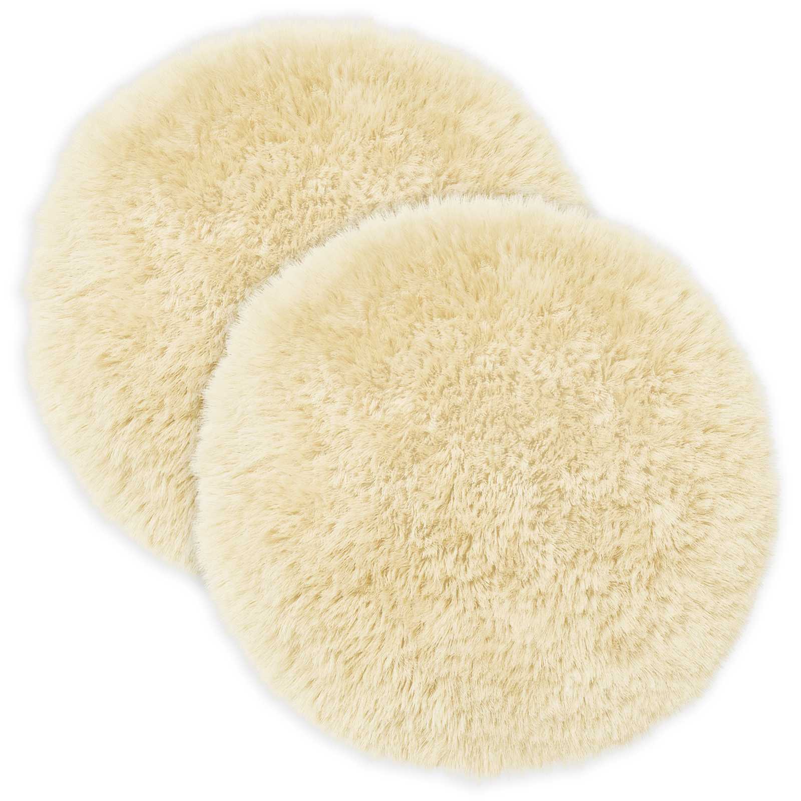 vidaXL Poszewka na poduszkę 2 pcs HEERLEN kremowy Ø 50 cm Fleece PV