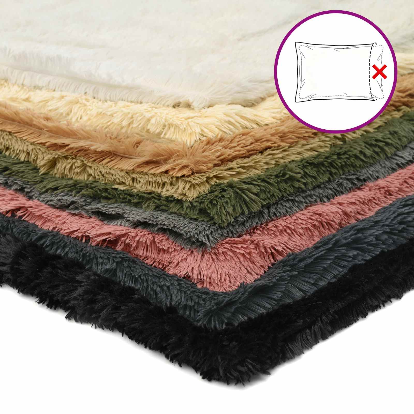 vidaXL Poszewka na poduszkę 2 pcs HEERLEN kremowy Ø 50 cm Fleece PV