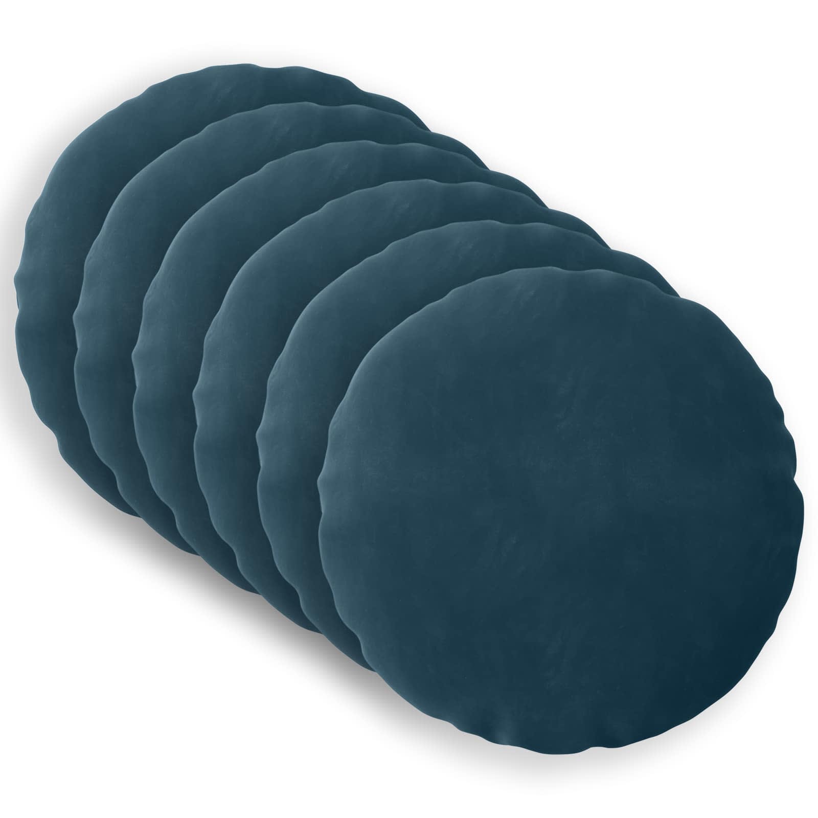 vidaXL Poszewka na poduszkę 6 pcs HEERLEN niebieski Ø 60 cm Welur
