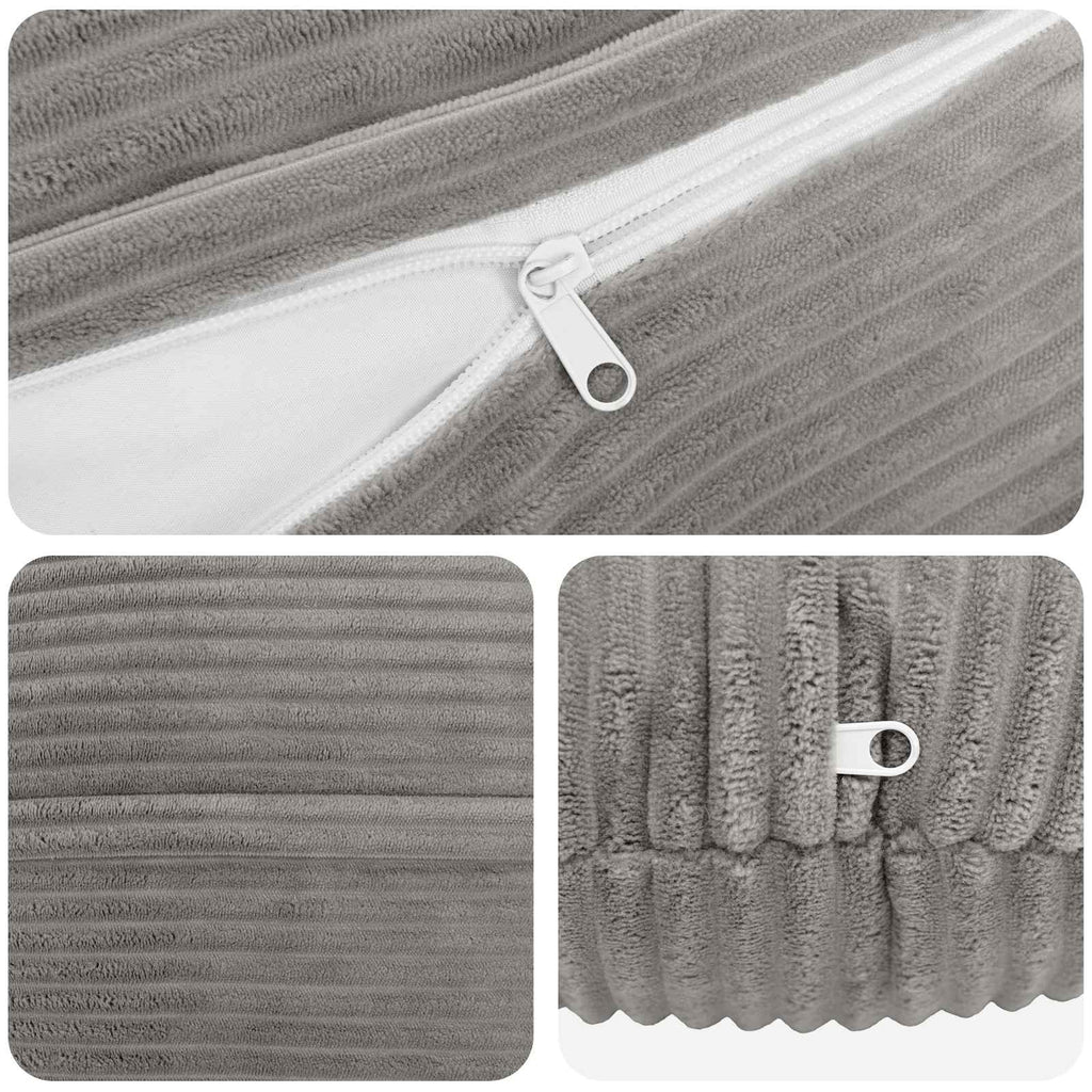 vidaXL Poszewka na poduszkę 6 pcs HEERLEN jasnoszary Ø 60 cm sztruks