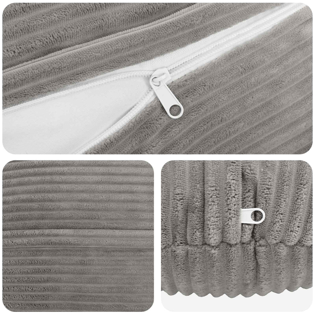 vidaXL Poszewka na poduszkę 6 pcs HEERLEN jasnoszary Ø 60 cm sztruks