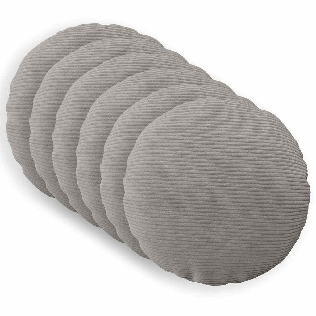 vidaXL Poszewka na poduszkę 6 pcs HEERLEN jasnoszary Ø 60 cm sztruks