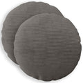 vidaXL Poszewka na poduszkę 2 pcs HEERLEN ciemnoszary Ø 60 cm sztruks