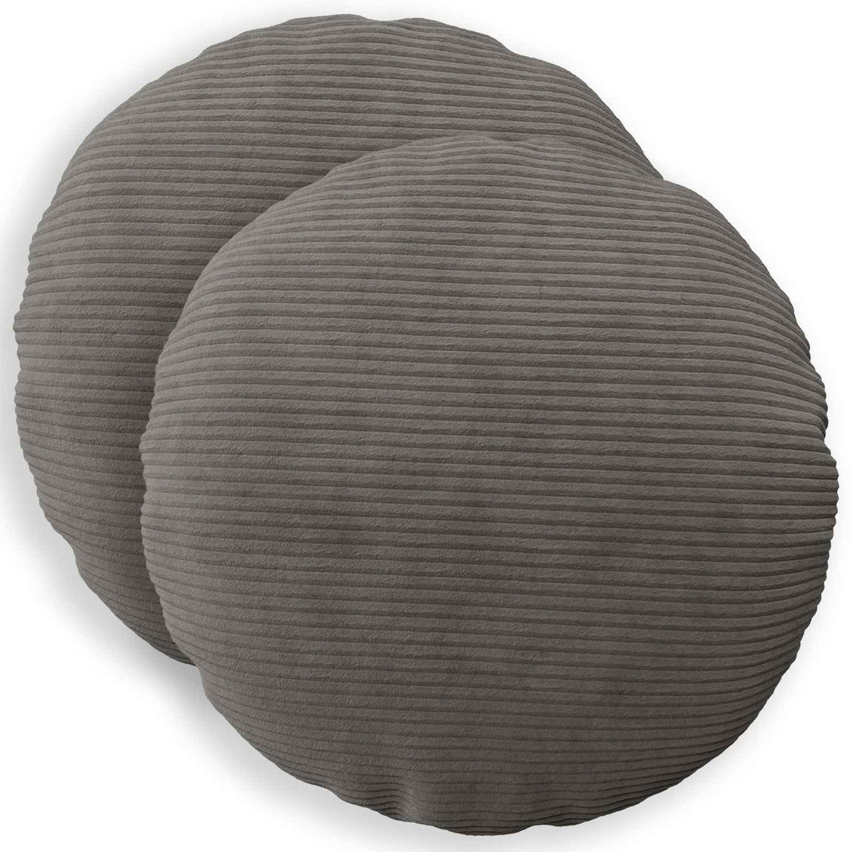 vidaXL Poszewka na poduszkę 2 pcs HEERLEN ciemnoszary Ø 60 cm sztruks