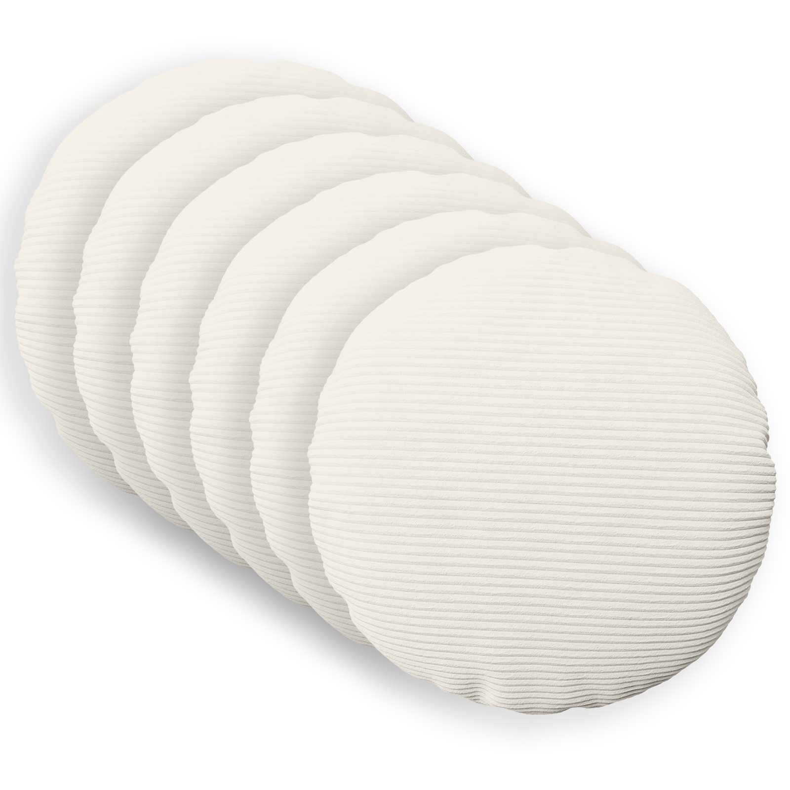 vidaXL Poszewka na poduszkę 6 pcs HEERLEN kremowy Ø 60 cm sztruks