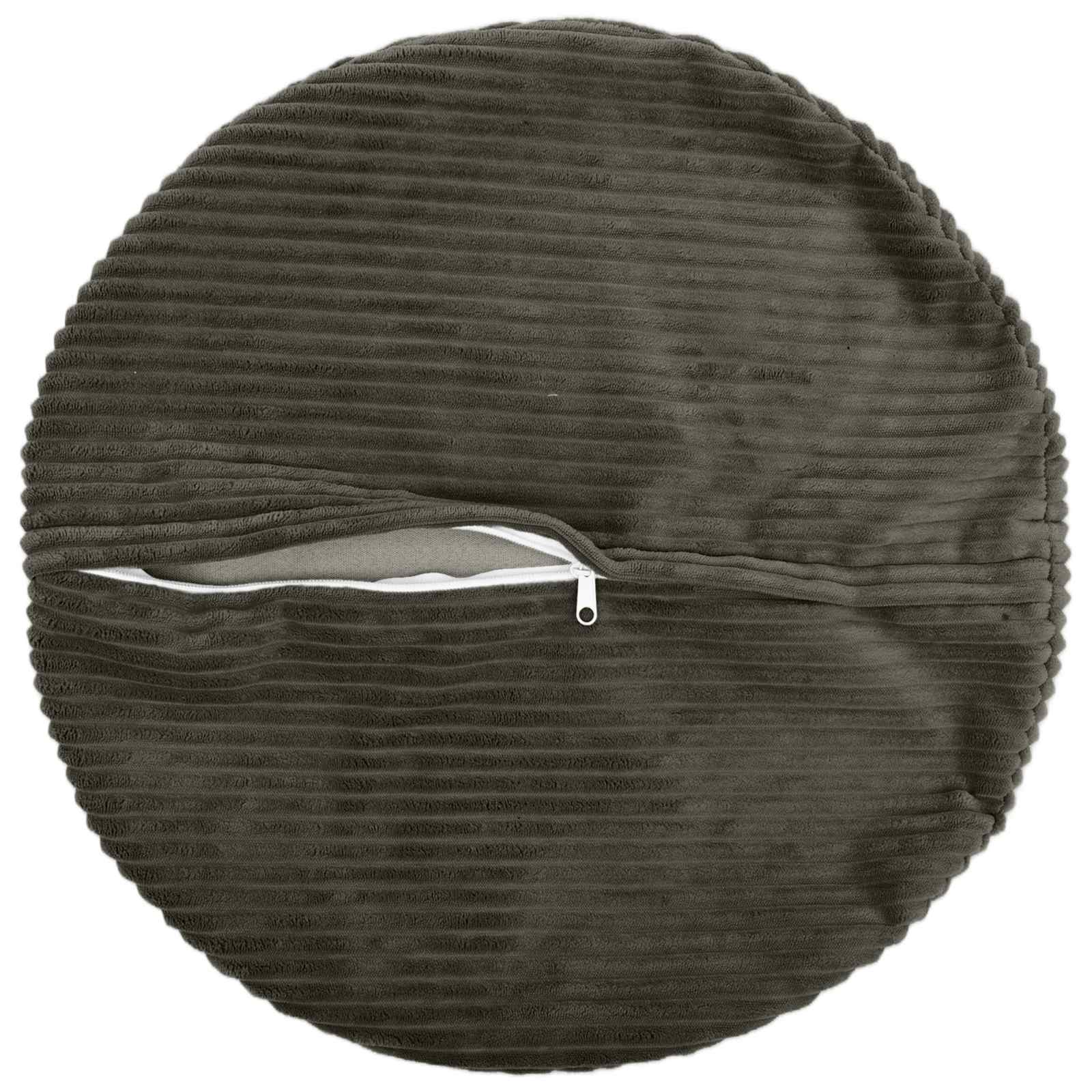 vidaXL Poszewka na poduszkę 2 pcs HEERLEN antracytowy Ø 60 cm sztruks