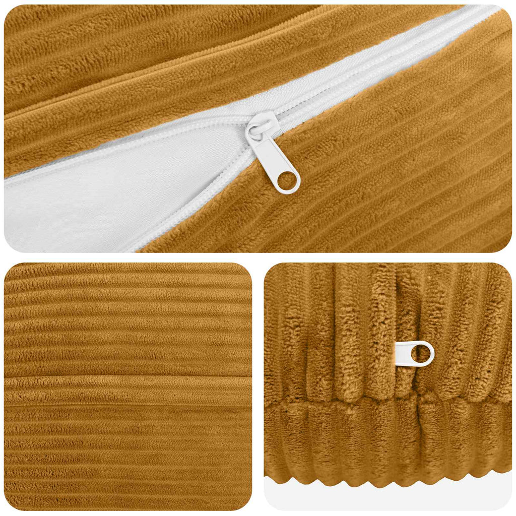 vidaXL Poszewka na poduszkę 2 pcs HEERLEN żółty Ø 60 cm sztruks