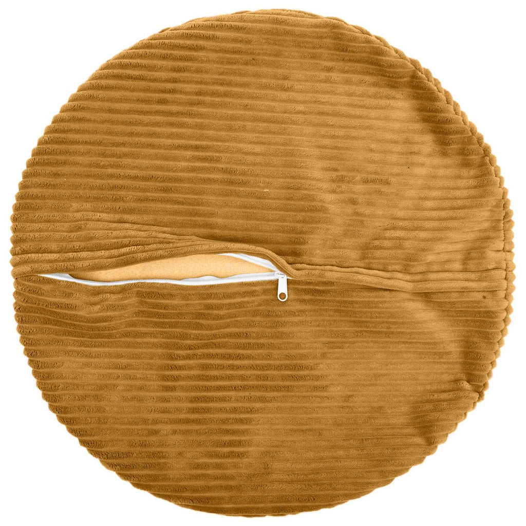 vidaXL Poszewka na poduszkę 2 pcs HEERLEN żółty Ø 60 cm sztruks