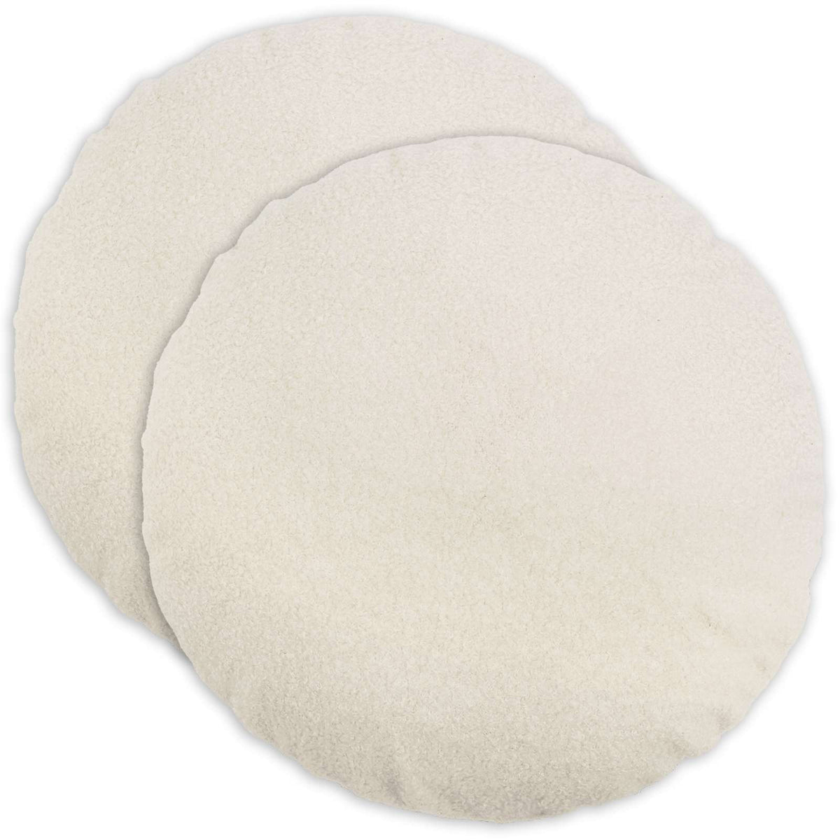 vidaXL Poszewka na poduszkę 2 pcs HEERLEN kremowy Ø 60 cm Bouclé