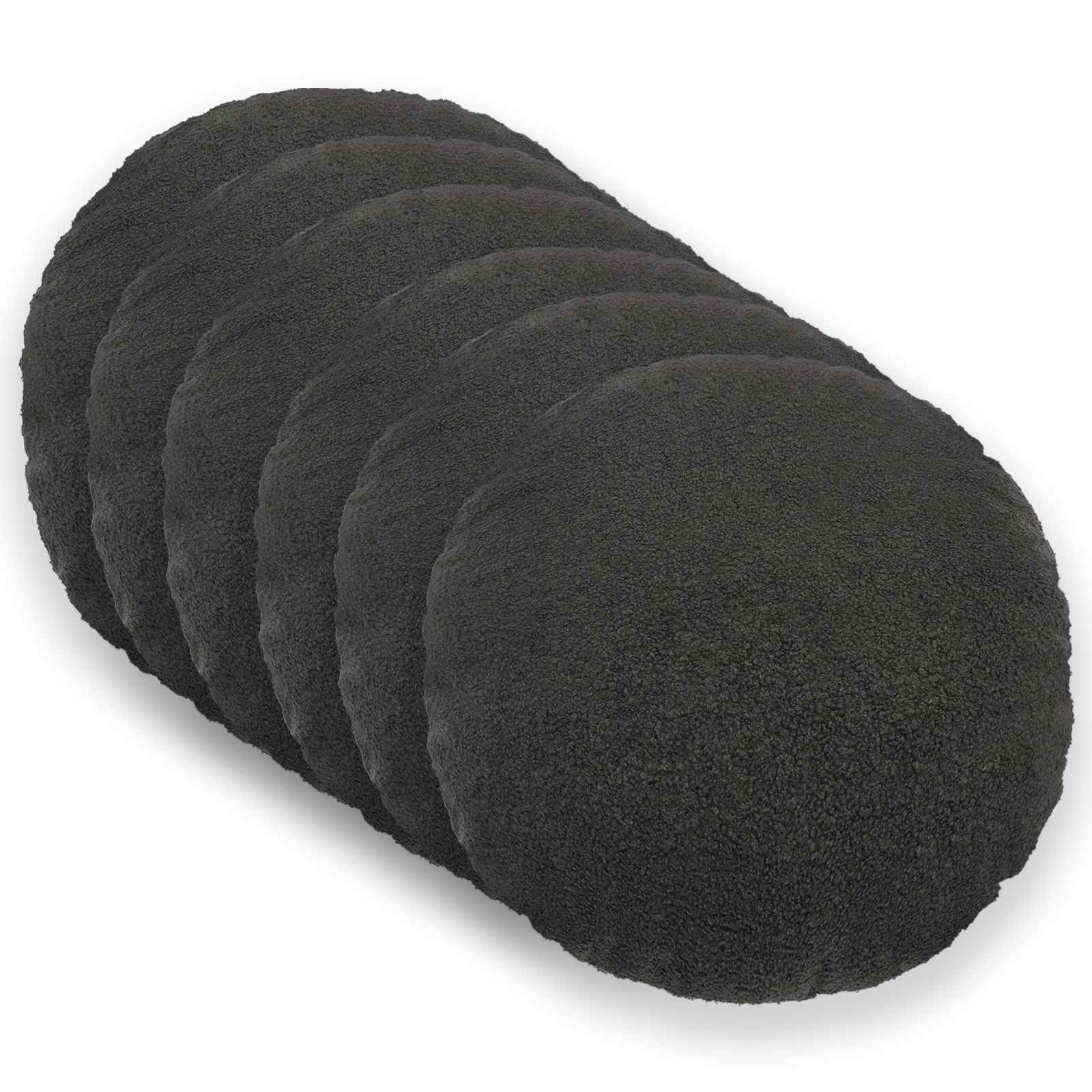 vidaXL Poszewka na poduszkę 6 pcs HEERLEN ciemnoszary Ø 60 cm Bouclé