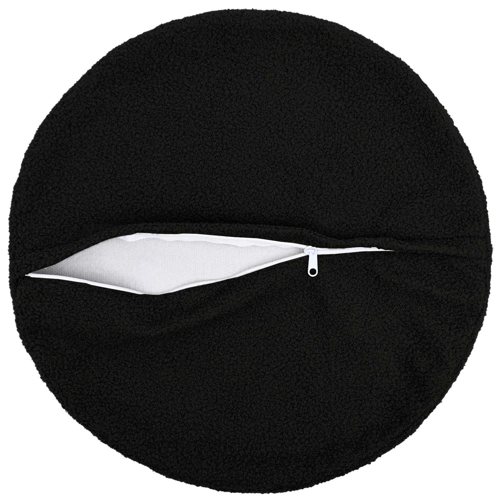 vidaXL Poszewka na poduszkę 6 pcs HEERLEN Czarny Ø 60 cm Bouclé