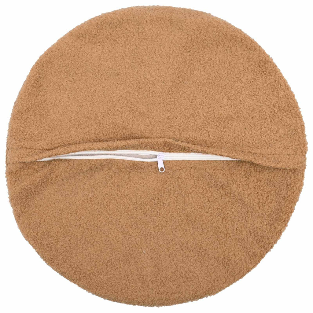 vidaXL Poszewka na poduszkę 2 pcs HEERLEN Beżowy Ø 60 cm Bouclé