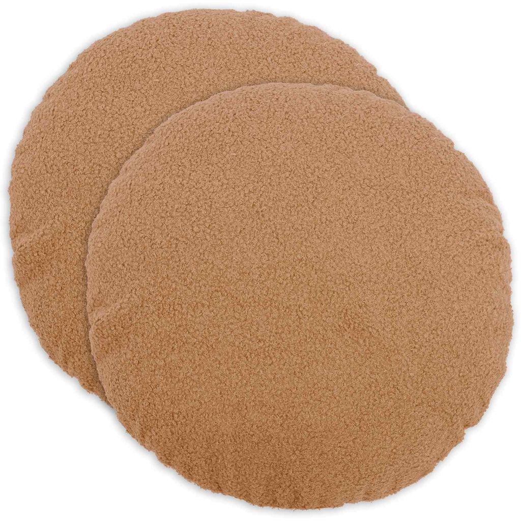 vidaXL Poszewka na poduszkę 2 pcs HEERLEN Beżowy Ø 60 cm Bouclé