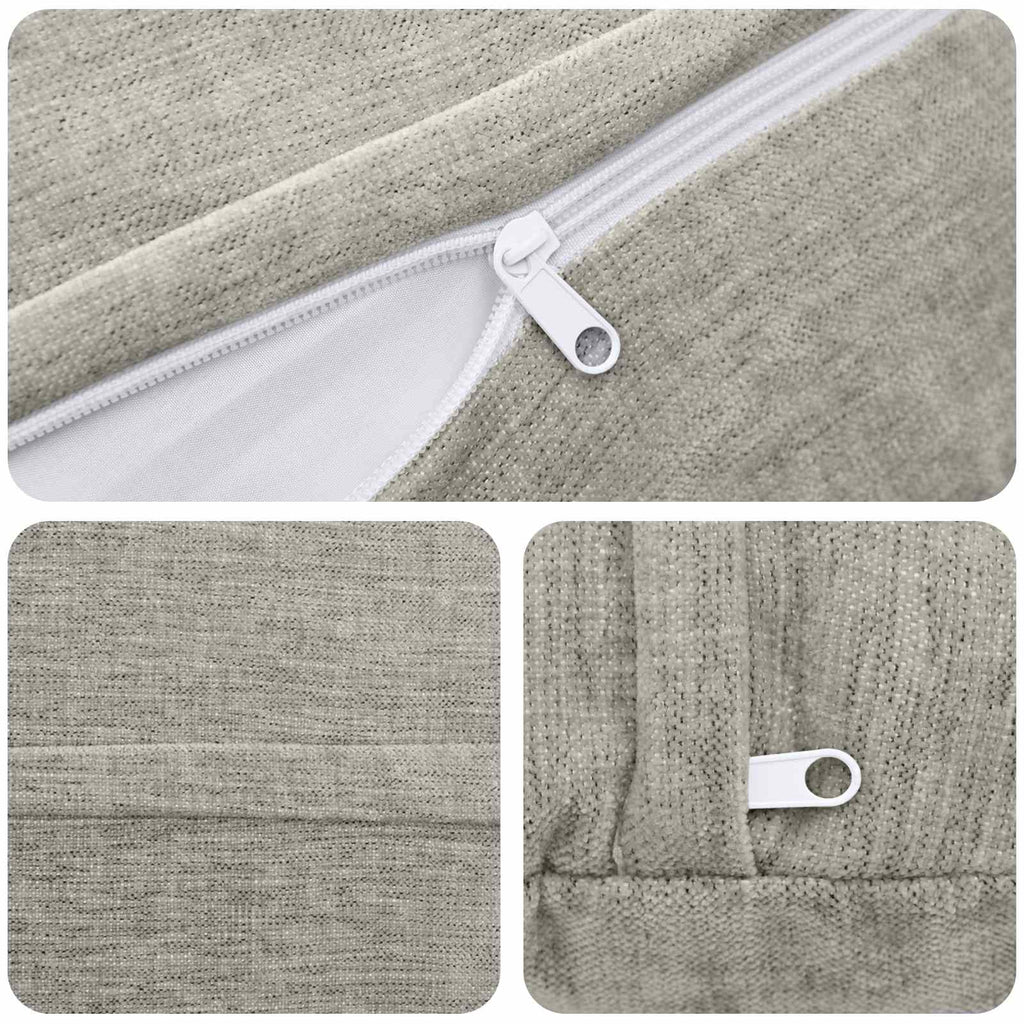 vidaXL Poszewka na poduszkę 2 pcs HEERLEN jasnoszary Ø 60 cm