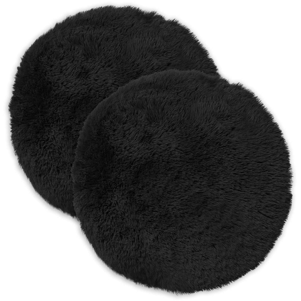 vidaXL Poszewka na poduszkę 2 pcs HEERLEN Czarny Ø 60 cm Fleece PV