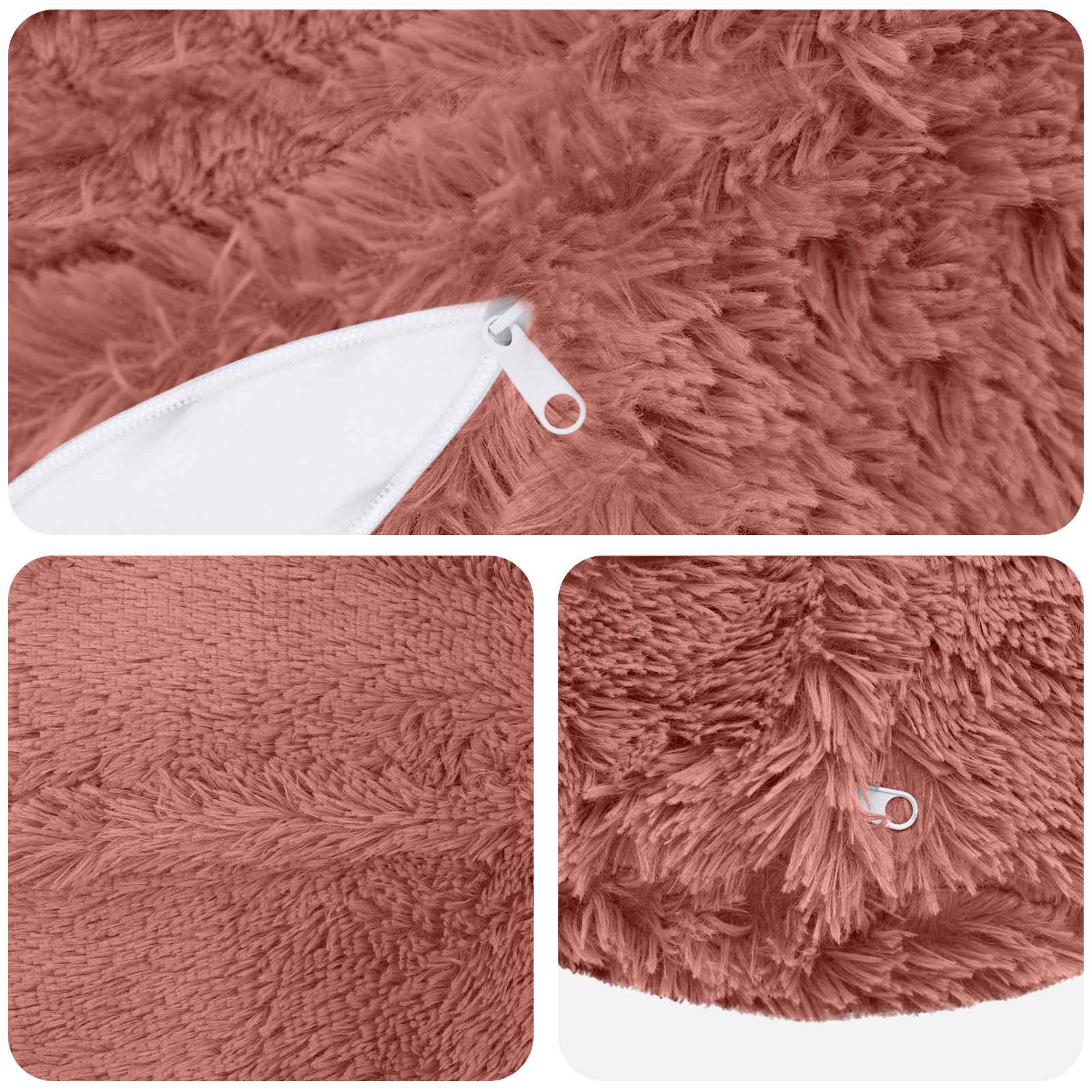 vidaXL Poszewka na poduszkę 2 pcs HEERLEN różowy Ø 60 cm Fleece PV