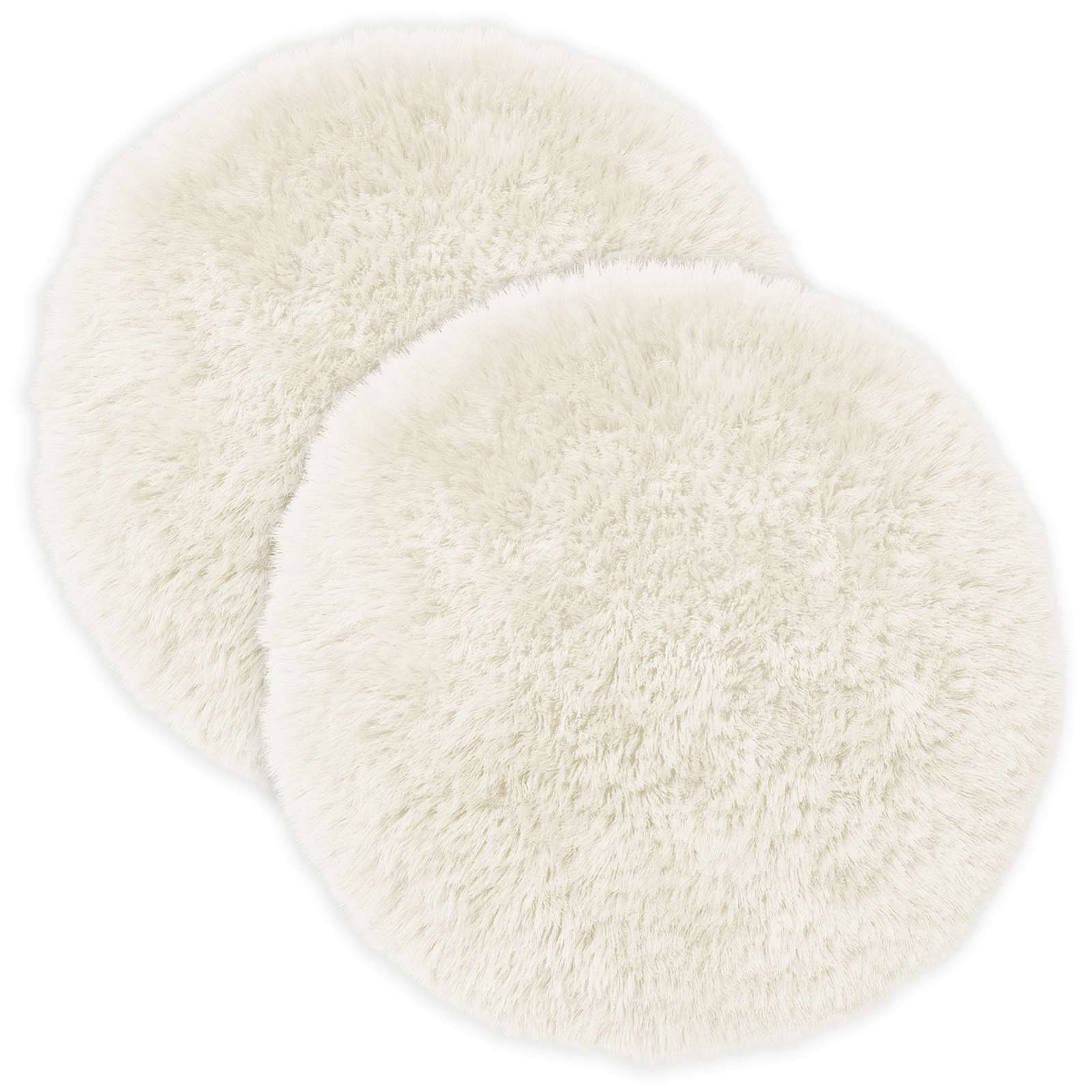 vidaXL Poszewka na poduszkę 2 pcs HEERLEN Biały Ø 60 cm Fleece PV