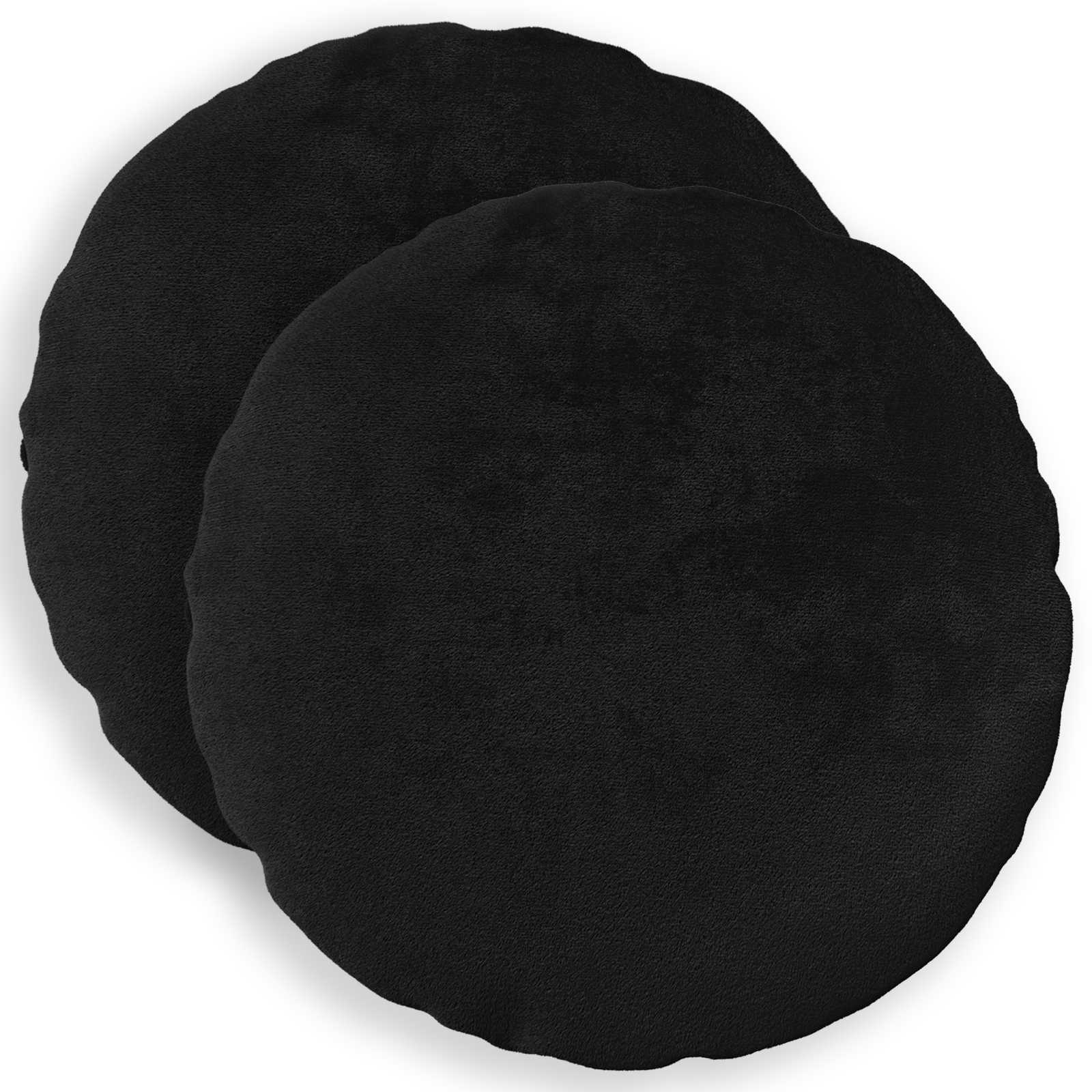 vidaXL Poszewka na poduszkę 2 pcs HEERLEN Czarny Ø 60 cm Flanela