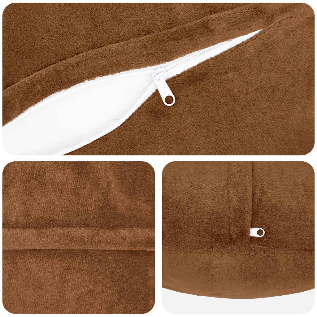 vidaXL Poszewka na poduszkę 2 pcs HEERLEN Jasny Brąz Ø 60 cm Flanela