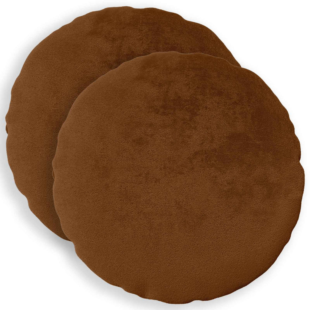 vidaXL Poszewka na poduszkę 2 pcs HEERLEN Jasny Brąz Ø 60 cm Flanela