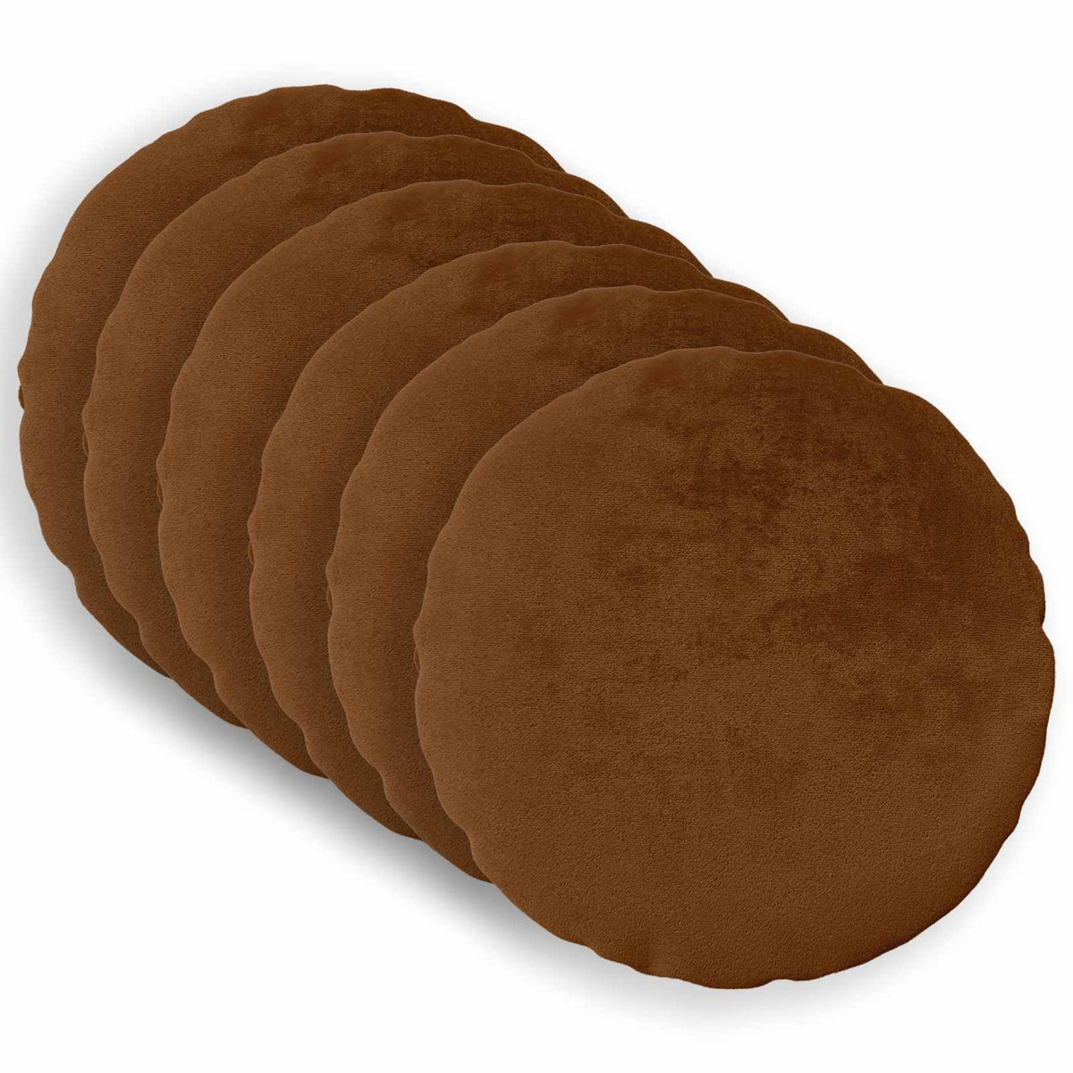 vidaXL Poszewka na poduszkę 6 pcs HEERLEN Jasny Brąz Ø 60 cm Flanela
