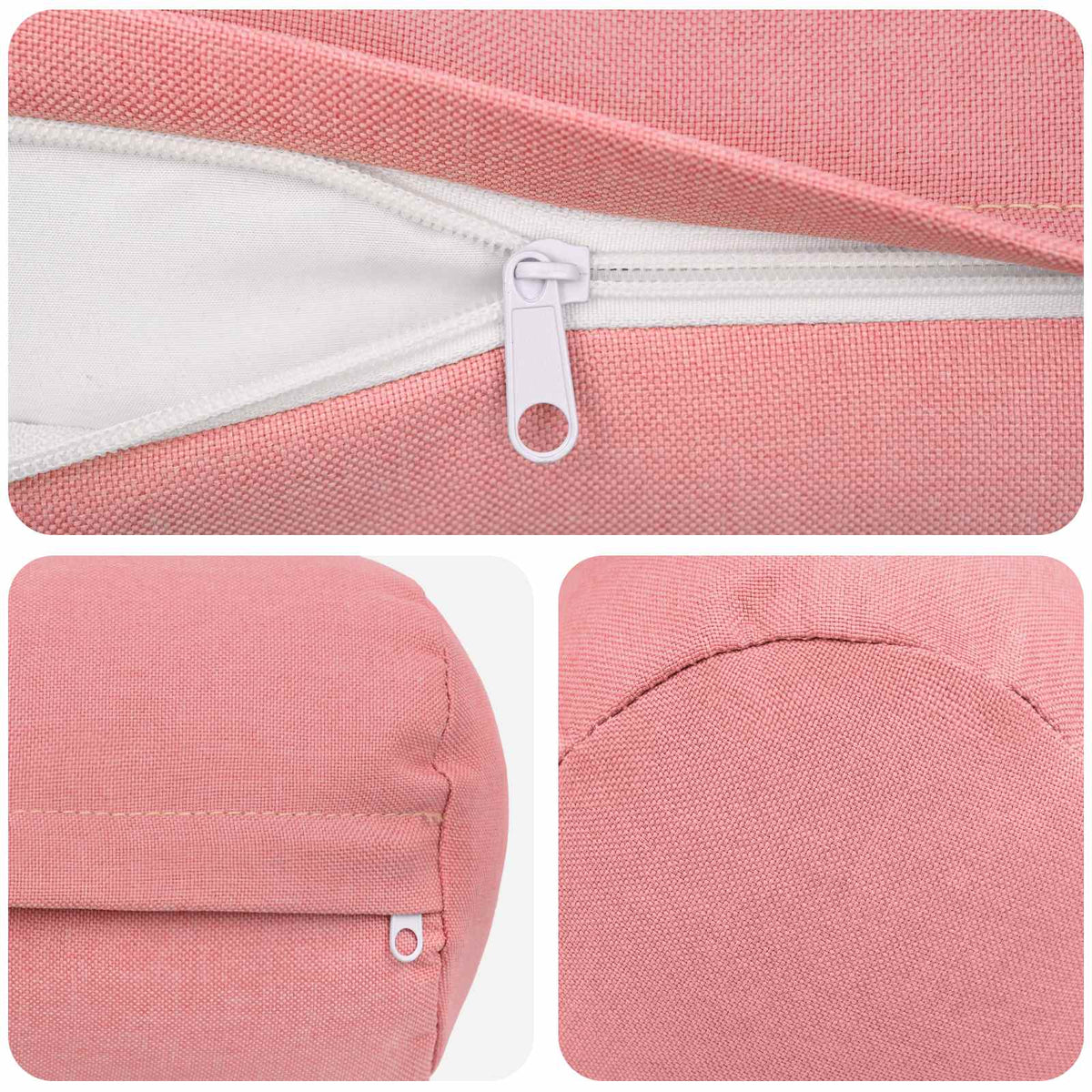 vidaXL Poszewka na poduszkę 6 szt. HEERLEN różowy Ø 15 x 40 cm tkanina