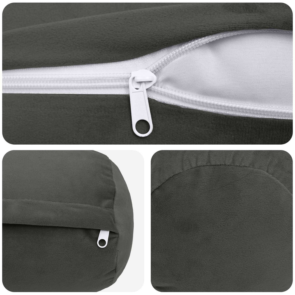 vidaXL Poszewka na poduszkę 2 pcs HEERLEN ciemnoszary Ø 15 x 40 cm