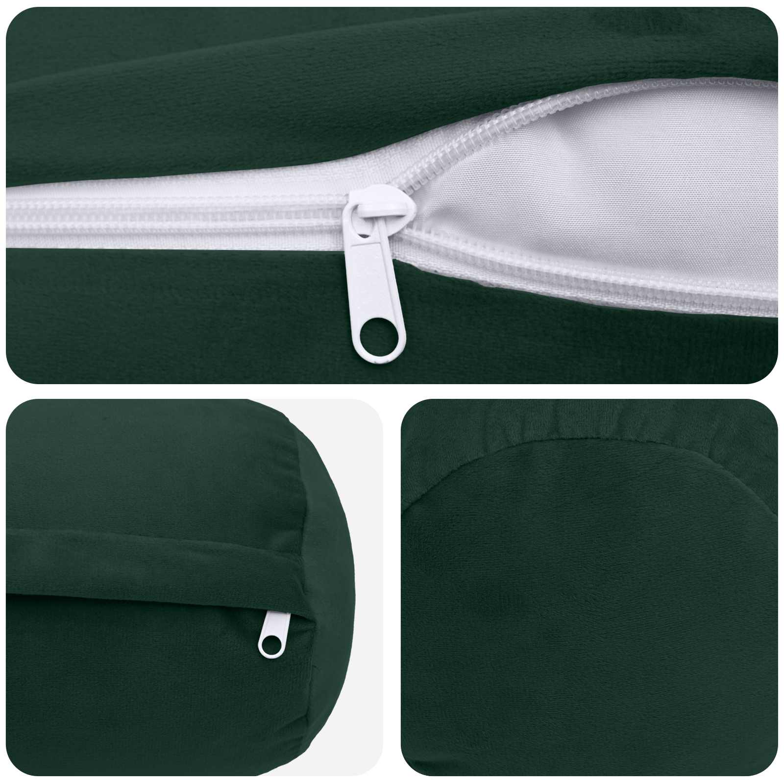 vidaXL Poszewka na poduszkę 2 pcs HEERLEN Ciemnozielony Ø 15 x 40 cm
