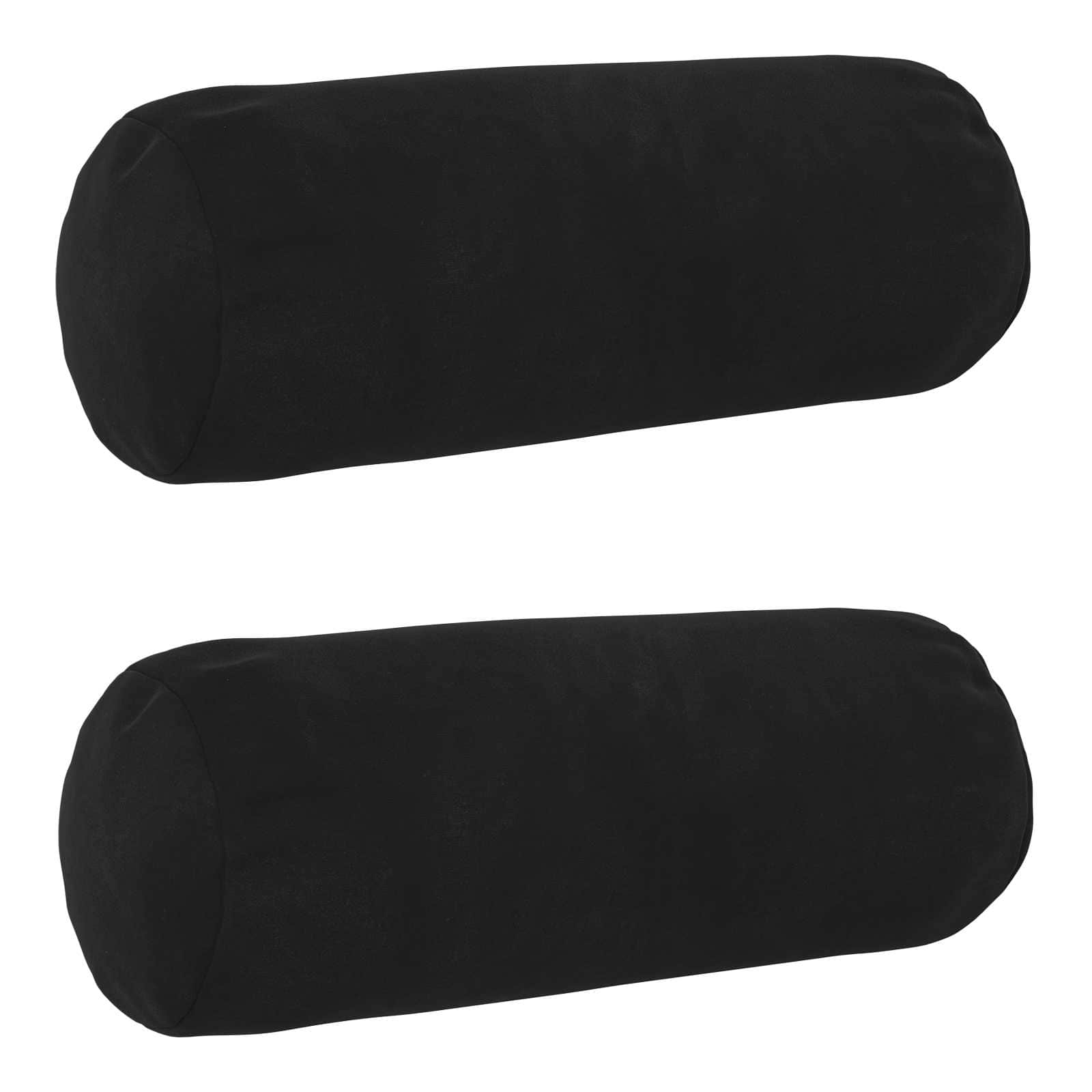 vidaXL Poszewka na poduszkę 2 pcs HEERLEN Czarny Ø 15 x 40 cm Welur