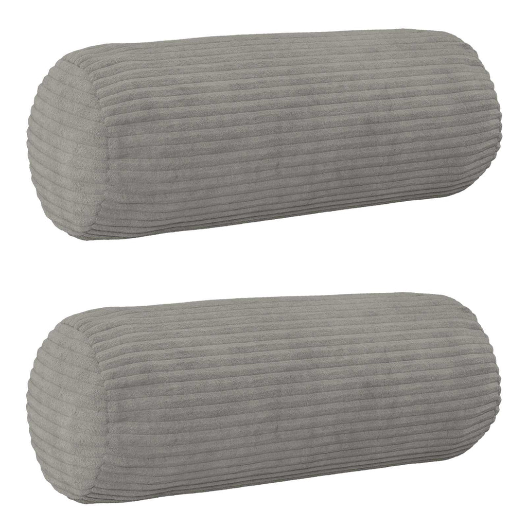 vidaXL Poszewka na poduszkę 2 pcs HEERLEN jasnoszary Ø 15 x 40 cm