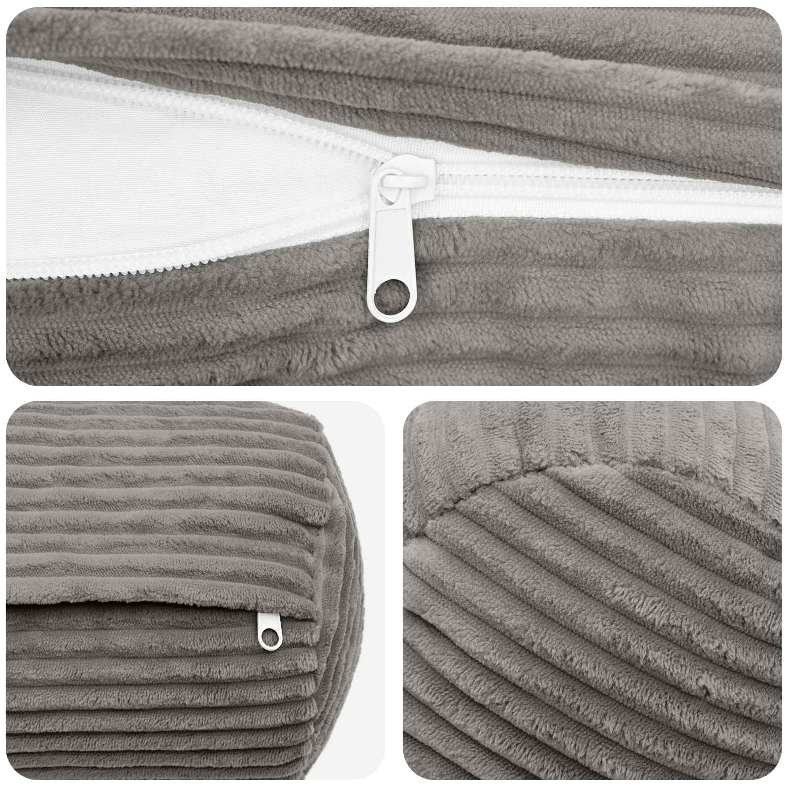 vidaXL Poszewka na poduszkę 6 pcs HEERLEN jasnoszary Ø 15 x 40 cm