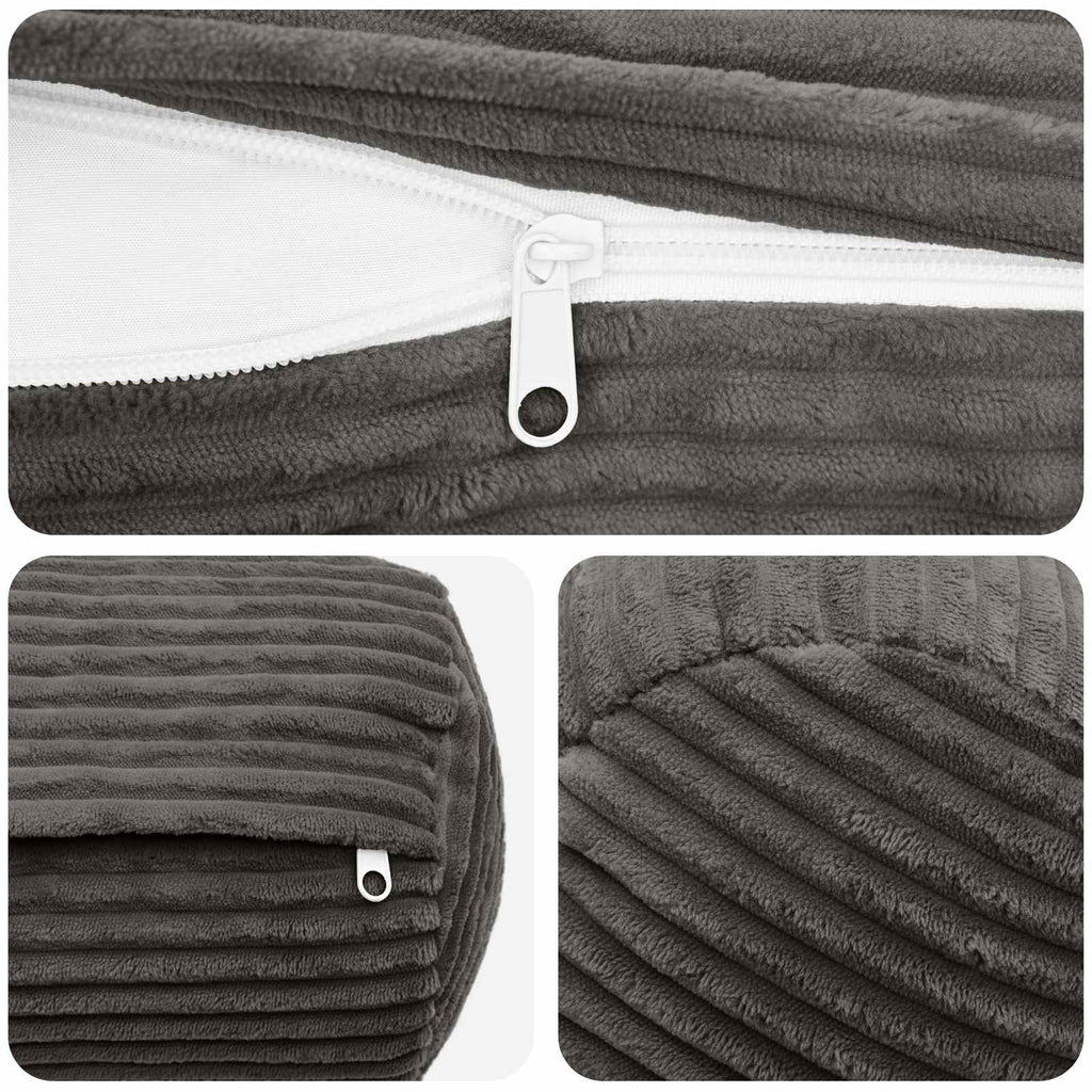 vidaXL Poszewka na poduszkę 2 pcs HEERLEN ciemnoszary Ø 15 x 40 cm