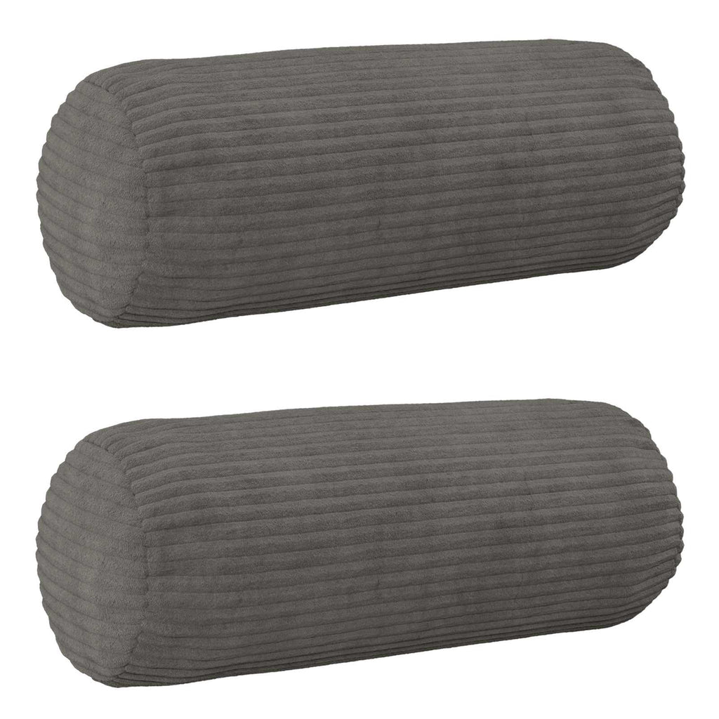 vidaXL Poszewka na poduszkę 2 pcs HEERLEN ciemnoszary Ø 15 x 40 cm