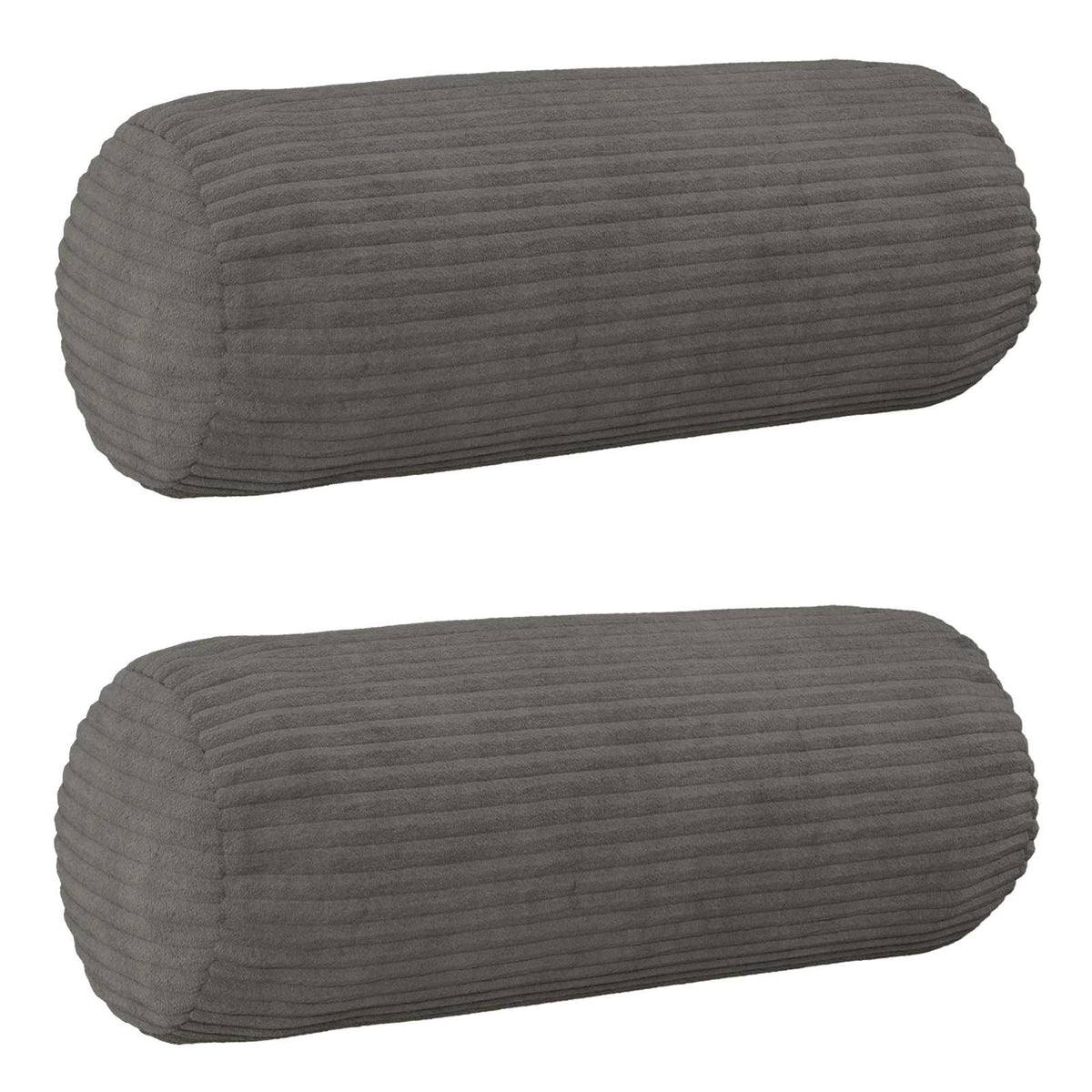 vidaXL Poszewka na poduszkę 2 pcs HEERLEN ciemnoszary Ø 15 x 40 cm