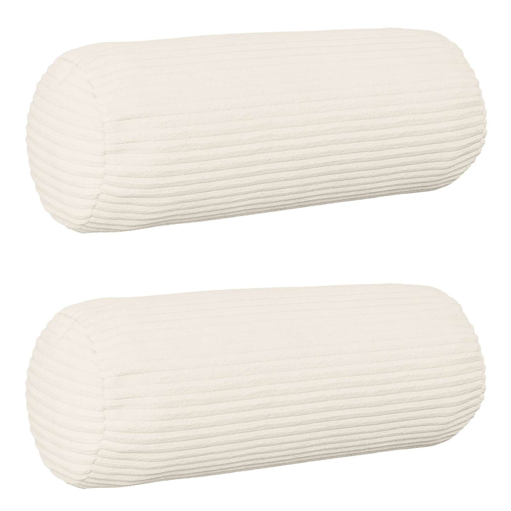 vidaXL Poszewka na poduszkę 2 pcs HEERLEN kremowy Ø 15 x 40 cm sztruks