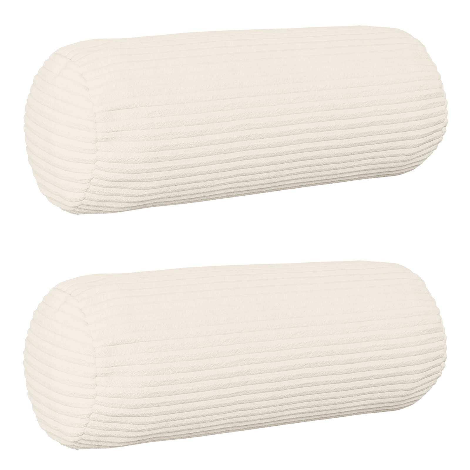 vidaXL Poszewka na poduszkę 2 pcs HEERLEN kremowy Ø 15 x 40 cm sztruks