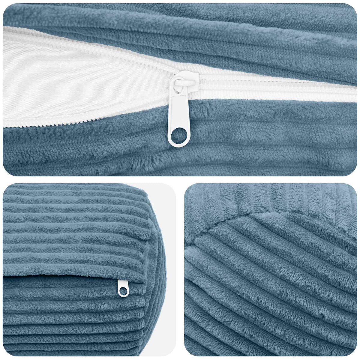 vidaXL Poszewka na poduszkę 6 pcs HEERLEN niebieski Ø 15 x 40 cm