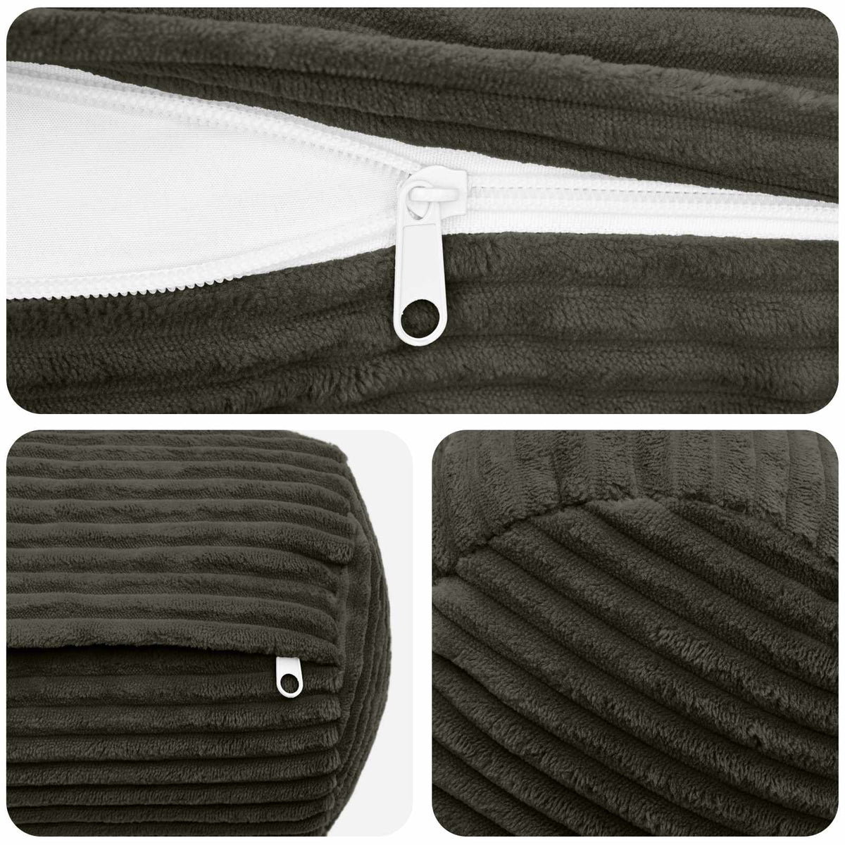 vidaXL Poszewka na poduszkę 6 pcs HEERLEN antracytowy Ø 15 x 40 cm